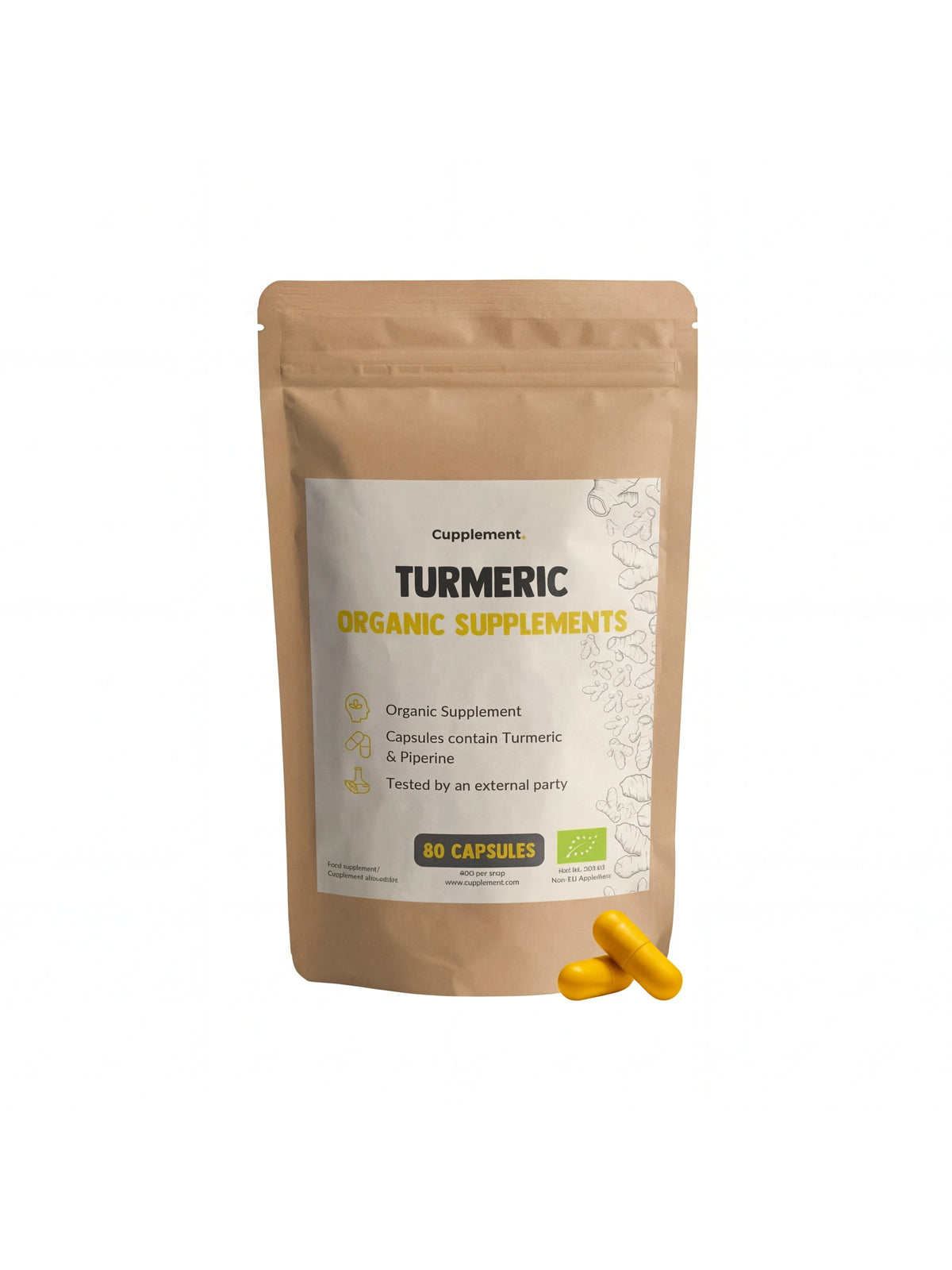 Turmeric Capsules: organic turmeric and black pepper capsules